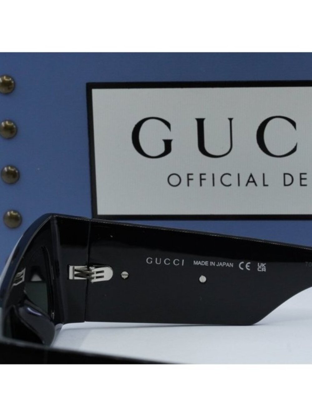 Gucci GG1646S 001 Rectangle Sunglasses - Black/Grey - Picture 5 of 11